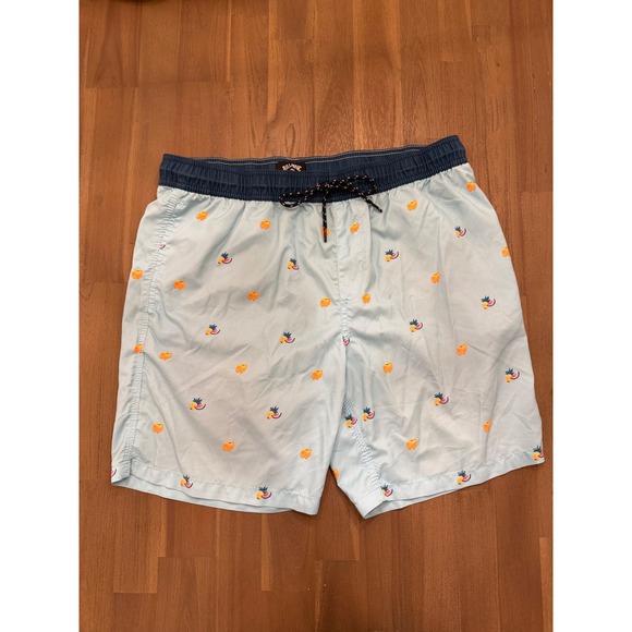 Billabong Other - Billabong All Day Layback Board Shorts Mens XL Blue Tropical Fruit Print Trunks